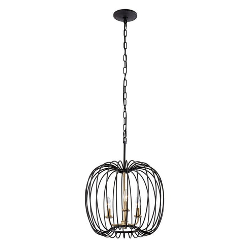 Varaluz Nico 3 Light Pendant Carbo Havana Gold Model: 375P03CBHG
