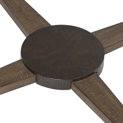 Varaluz Nob Hill Center Table Aged Barre Dark Brown Oak in Aged Barrel/Dark Brown Oak Finish Model: 516TN32A