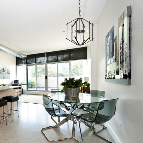 Varaluz Offset 3 Light Pendant in Forged Iron Finish Model: 611610