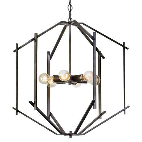 Varaluz Offset 6 Light Pendant in Forged Iron Finish Model: 611620
