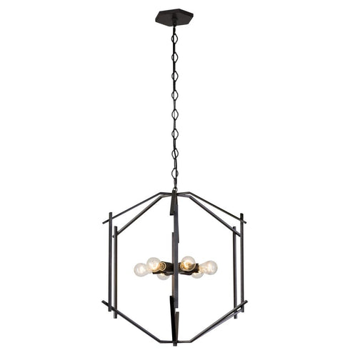 Varaluz Offset 6 Light Pendant in Forged Iron Finish Model: 611620