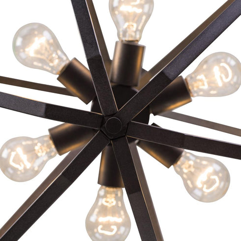Varaluz Offset 6 Light Pendant in Forged Iron Finish Model: 611620
