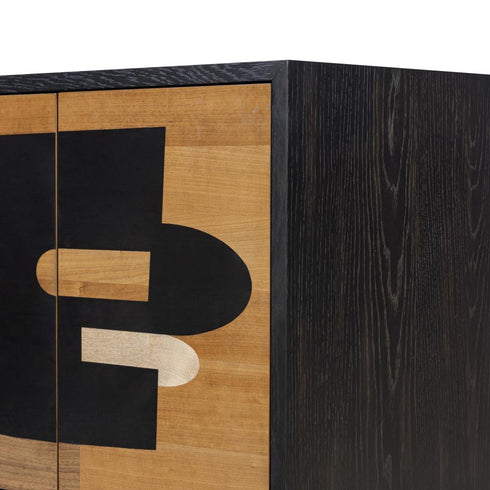 Varaluz Parker Credenza Blac Walnu White Ash Cherr Black Oak in Black/Walnut/White Ashe/Cherry/Black Oak Finish Model: 505ST48A