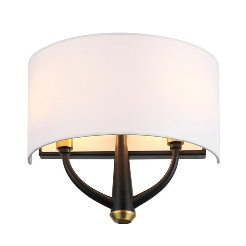 Varaluz Patchwork 2 Light Sconce Blac Satin Brass in Black/Satin Brass Finish Model: 503W02BLSB