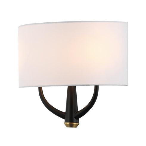 Varaluz Patchwork 2 Light Sconce Blac Satin Brass in Black/Satin Brass Finish Model: 503W02BLSB
