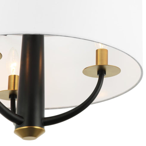 Varaluz Patchwork 3 Light Pendant Blac Satin Brass in Black/Satin Brass Finish Model: 503P03BLSB