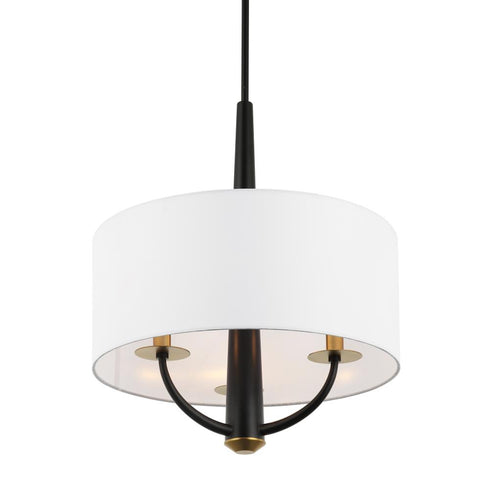 Varaluz Patchwork 3 Light Pendant Blac Satin Brass in Black/Satin Brass Finish Model: 503P03BLSB