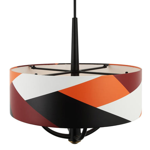 Varaluz Patchwork 4 Light Pendant Blac Satin Bras Patchwork in Black/Satin Brass/Patchwork Finish Model: 501P04BLSB