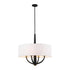 Varaluz Patchwork 4 Light Pendant Blac Satin Brass in Black/Satin Brass Finish Model: 503P04BLSB