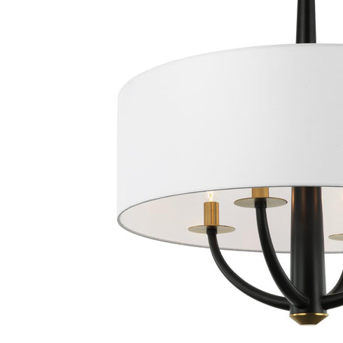 Varaluz Patchwork 4 Light Pendant Blac Satin Brass in Black/Satin Brass Finish Model: 503P04BLSB