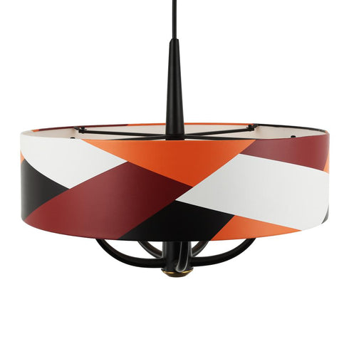 Varaluz Patchwork 5 Light Pendant Blac Satin Bras Patchwork in Black/Satin Brass/Patchwork Finish Model: 501P05BLSB