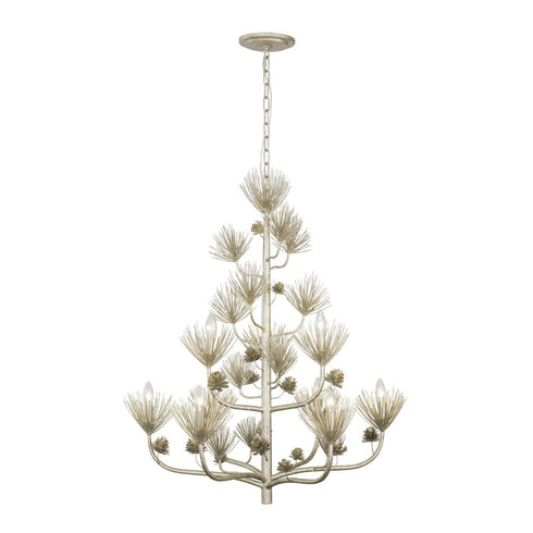 Varaluz Pinion 9 Light 2 Tier Chandelier Zen Gold Model: 365C09ZG