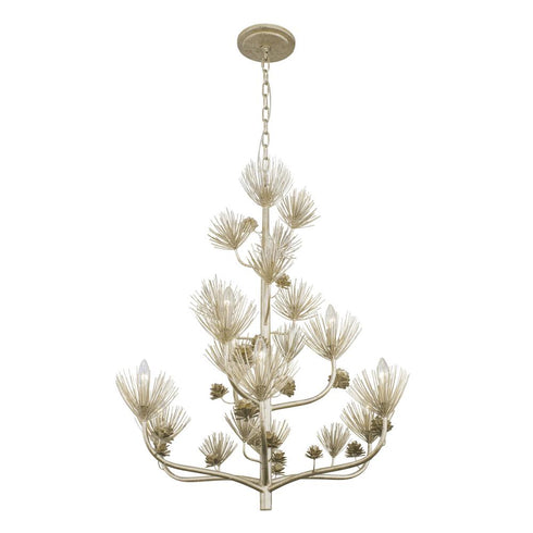 Varaluz Pinion 9 Light 2 Tier Chandelier Zen Gold Model: 365C09ZG