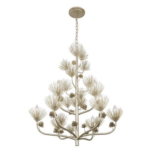 Varaluz Pinion 9 Light 2 Tier Chandelier Zen Gold Model: 365C09ZG