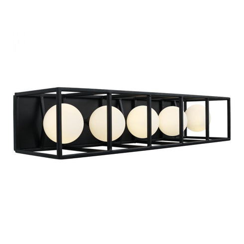 Varaluz Plaza 5 Light Bath Carbo Havana Gold in Carbon/Havana Gold Finish Model: 325B05CBHG