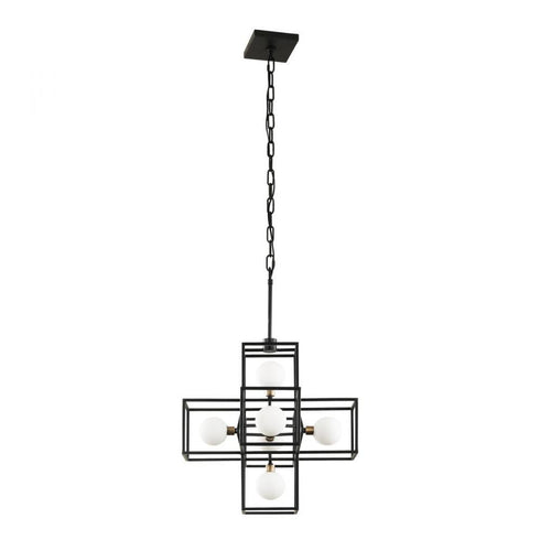 Varaluz Plaza 6 Light Pendant Carbo Havana Gold in Carbon/Havana Gold Finish Model: 325P06CBHG