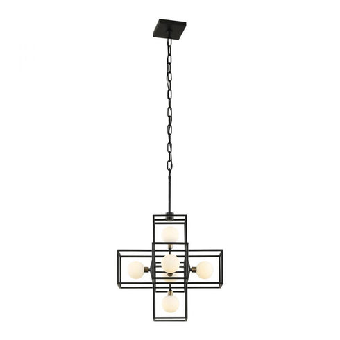 Varaluz Plaza 6 Light Pendant Carbo Havana Gold in Carbon/Havana Gold Finish Model: 325P06CBHG