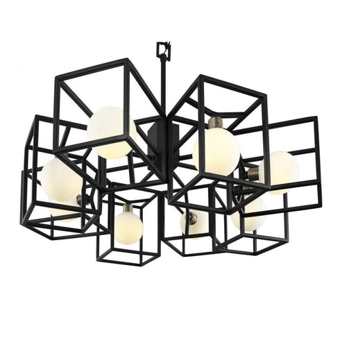 Varaluz Plaza 8 Light Pendant Carbo Havana Gold in Carbon/Havana Gold Finish Model: 325C08CBHG