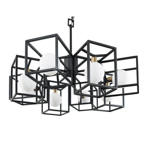 Varaluz Plaza 8 Light Pendant Carbo Havana Gold in Carbon/Havana Gold Finish Model: 325C08CBHG
