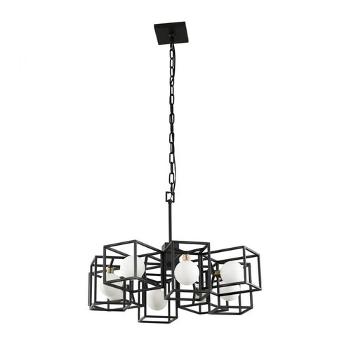 Varaluz Plaza 8 Light Pendant Carbo Havana Gold in Carbon/Havana Gold Finish Model: 325C08CBHG