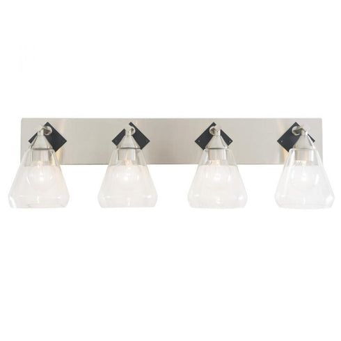 Varaluz Prestige 4 Light Bath Brushed Nicke Matte Black in Brushed Nickel/Matte Black Finish Model: 349B04BNMB