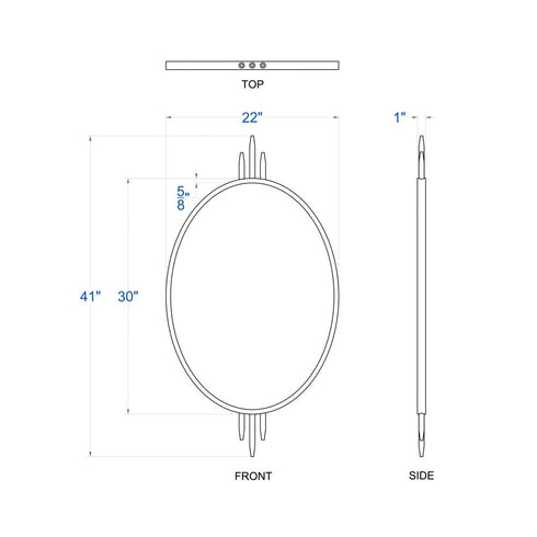 Varaluz Propaganda 22x41 Oval Wall Mirror in Black Model: 460MI22BL