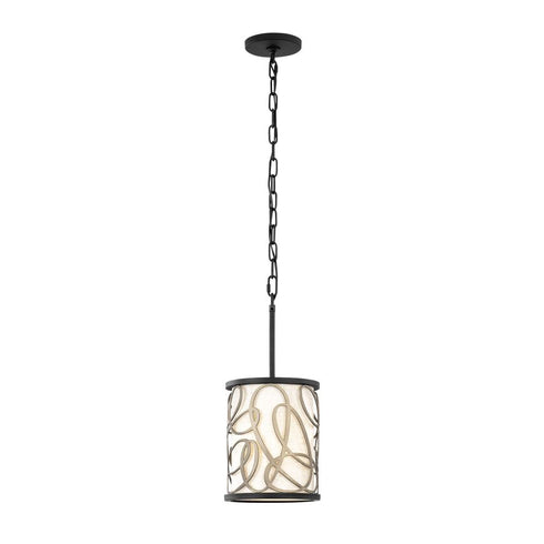 Varaluz Scribble 1 Light Mini Pendant Matte Blac Model: 381M01MBAR