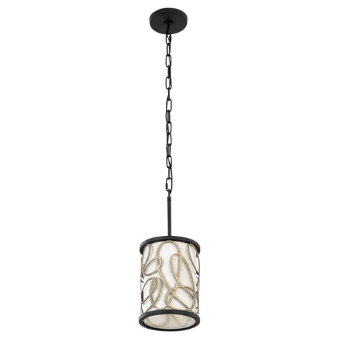 Varaluz Scribble 1 Light Mini Pendant Matte Blac Model: 381M01MBAR