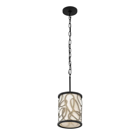 Varaluz Scribble 1 Light Mini Pendant Matte Blac Model: 381M01MBAR