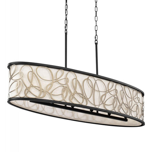Varaluz Scribble 6 Light Linear Pendant Matte Blac Model: 381N06MBAR