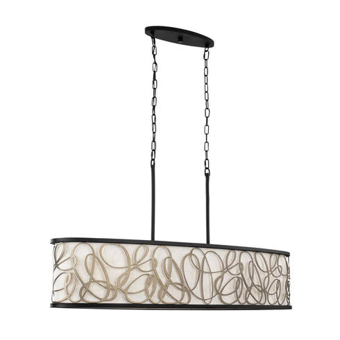 Varaluz Scribble 6 Light Linear Pendant Matte Blac Model: 381N06MBAR