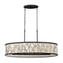 Varaluz Scribble 6 Light Linear Pendant Matte Blac Model: 381N06MBAR