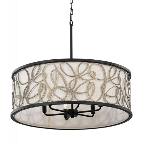 Varaluz Scribble 6 Light Pendant Matte Blac Model: 381P06MBAR