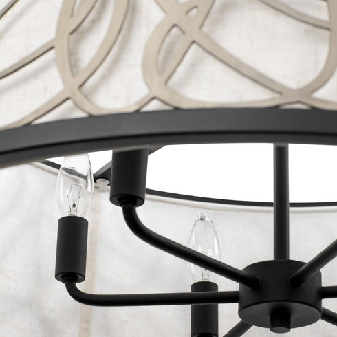 Varaluz Scribble 6 Light Pendant Matte Blac Model: 381P06MBAR
