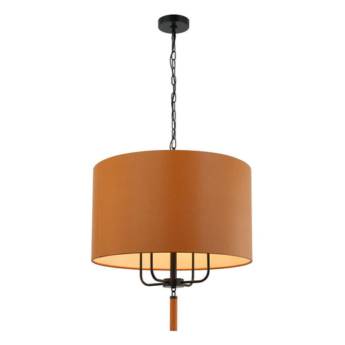 Varaluz Secret Agent 4 Light Pendant Blac Camel Model: 368P04BLC