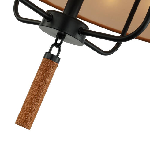 Varaluz Secret Agent 4 Light Pendant Blac Camel Model: 368P04BLC