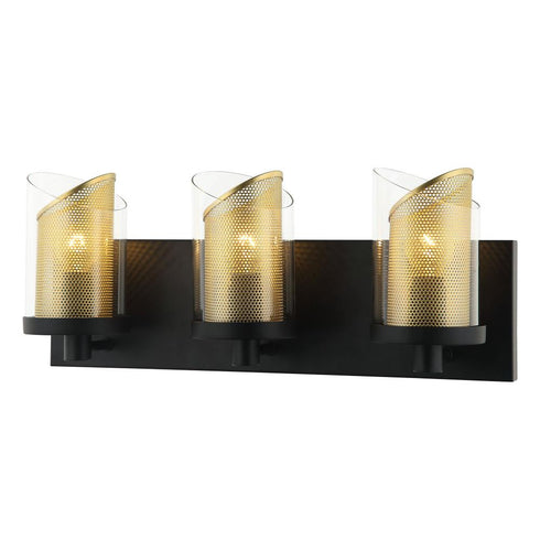 Varaluz So Inclined 3 Light Bath Blac Gold Model: 246B03BLGO