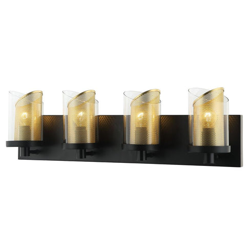 Varaluz So Inclined 4 Light Bath Blac Gold Model: 246B04BLGO