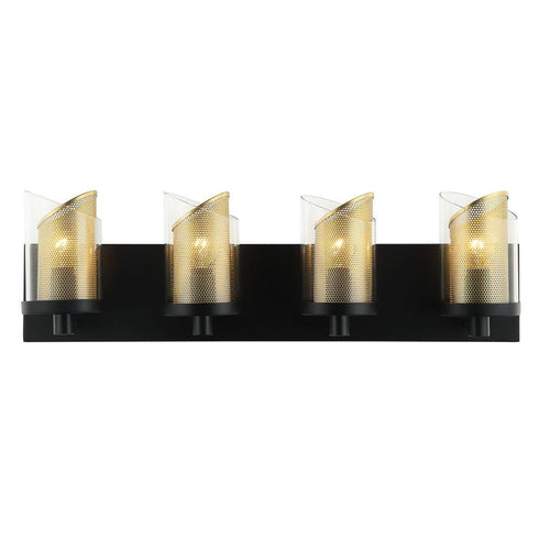 Varaluz So Inclined 4 Light Bath Blac Gold Model: 246B04BLGO
