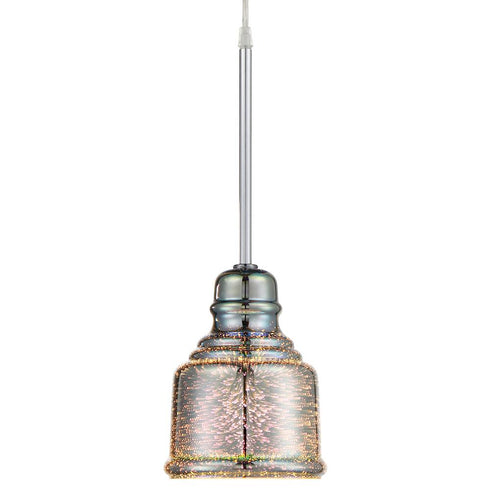 Varaluz Spacey 6 In Glass Mini Pendant in Polished Chrome Finish Model: 610220