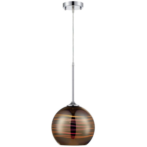 Varaluz Spacey 9.5 In Glass Mini Pendant in Polished Chrome Finish Model: 610250