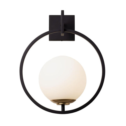 Varaluz Stopwatch 1 Light Medium Sconce Matte Blac Model: 388W01MMBFG
