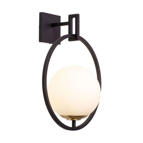 Varaluz Stopwatch 1 Light Medium Sconce Matte Blac Model: 388W01MMBFG