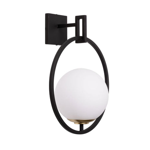 Varaluz Stopwatch 1 Light Medium Sconce Matte Blac Model: 388W01MMBFG