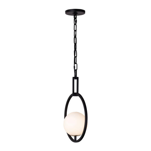 Varaluz Stopwatch 1 Light Pendant Matte Blac Model: 388P01MBFG