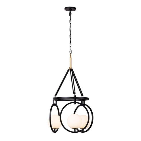 Varaluz Stopwatch 3 Light Pendant Matte Blac Model: 388P03MBFG