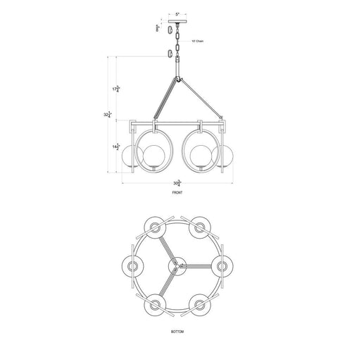 Varaluz Stopwatch 3 Light Pendant Matte Blac Model: 388P03MBFG