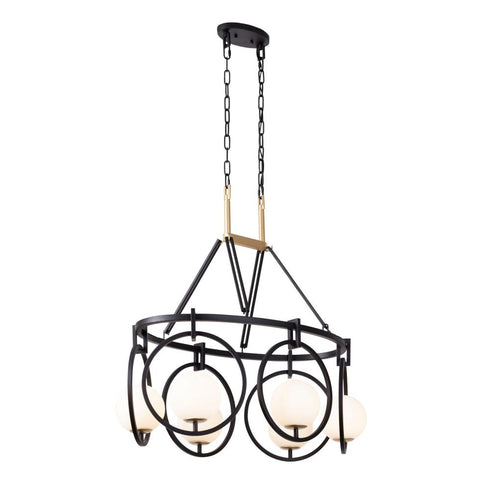 Varaluz Stopwatch 6 Light Linear Pendant Matte Model: 388N06MBFG