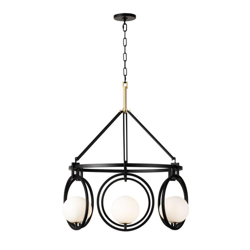 Varaluz Stopwatch 6 Light Pendant Matte Blac Model: 388P06MBFG