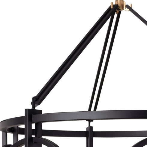 Varaluz Stopwatch 6 Light Pendant Matte Blac Model: 388P06MBFG